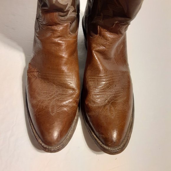 Justin Vintage Style 8732 Brown Leather Western Cowboy Boots 9.5 B main image 10